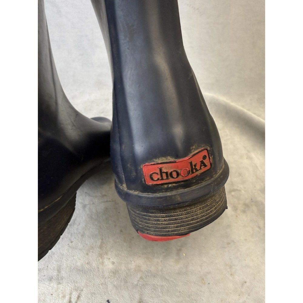 Chooka Boots Womens Size 10 Navy City Solid Rain Mid Calf Rubber Waterproof - Picture 8 of 14
